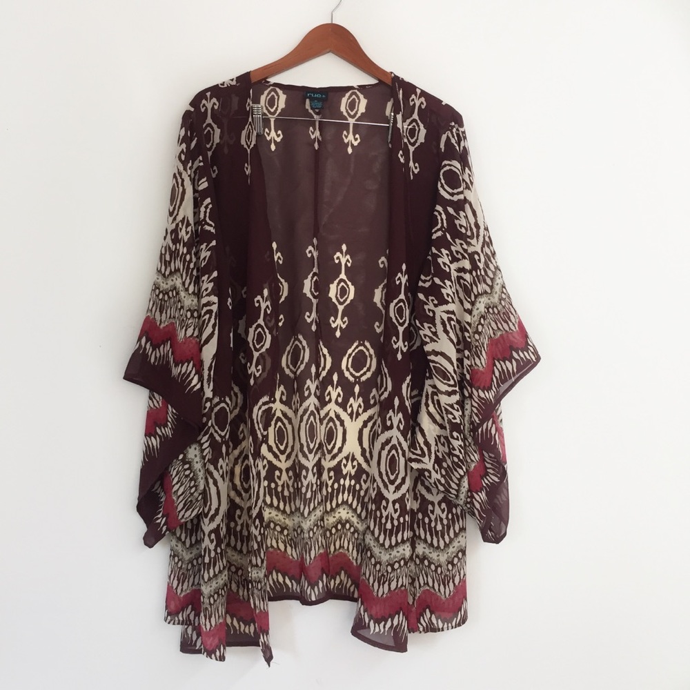 Beautiful Plus Size Boho brown  Kimono 3X Rue